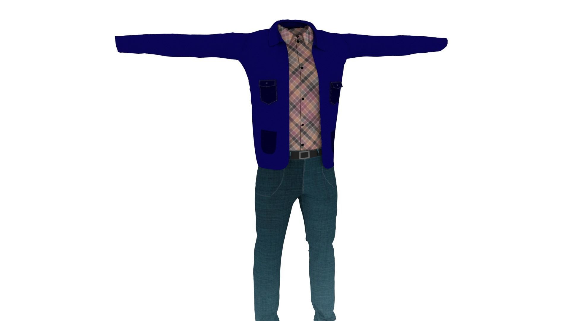 Clothing Low-poly 3D model_1