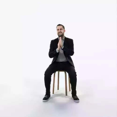 Portrait 08B Clapping Sitting Casual Man