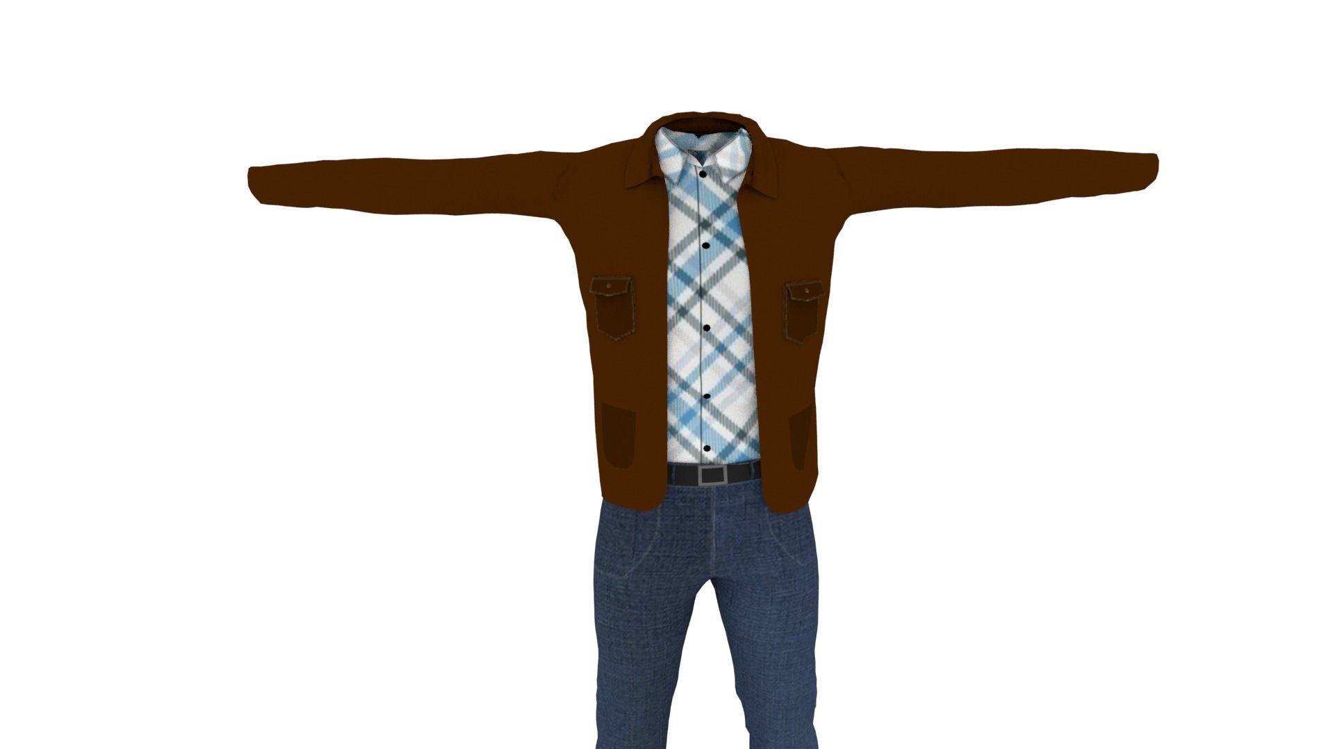 Clothing Low-poly 3D model_2