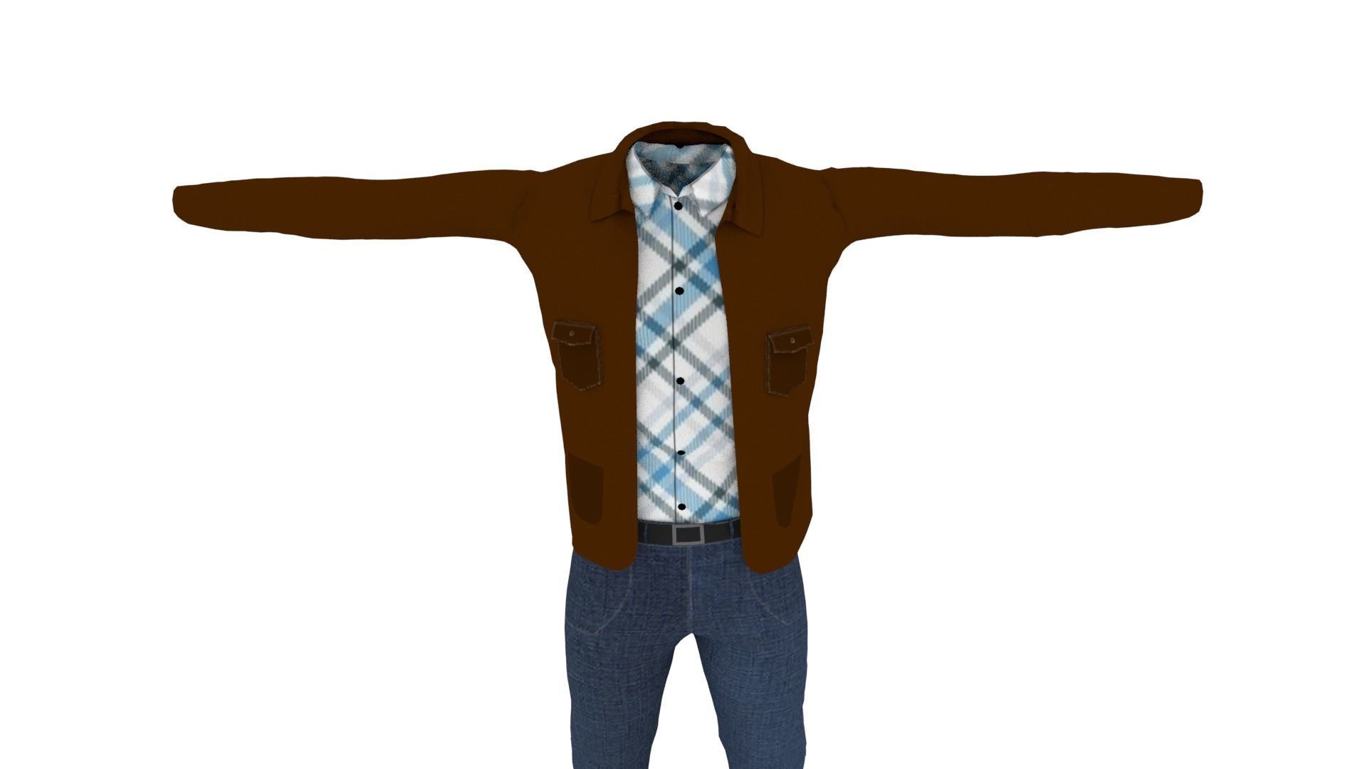 Clothing Low-poly 3D model_5