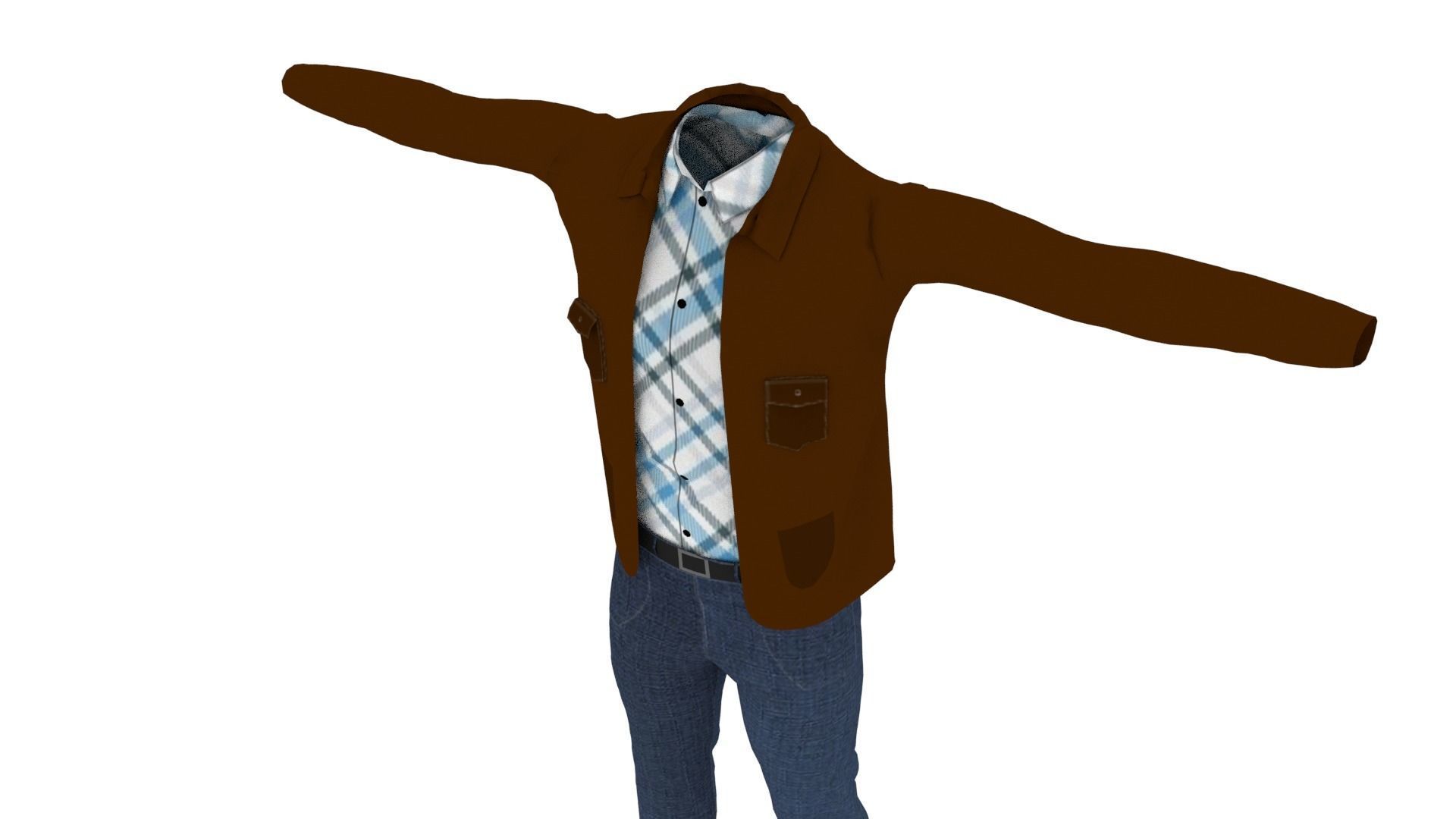 Clothing Low-poly 3D model_3