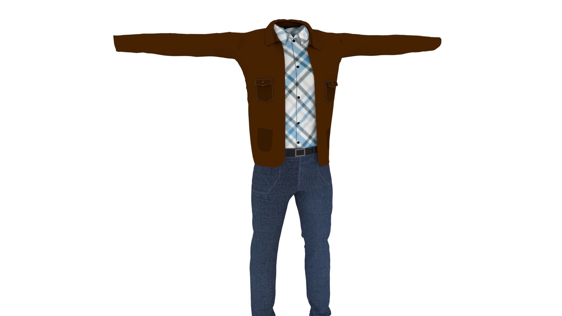Clothing Low-poly 3D model_1