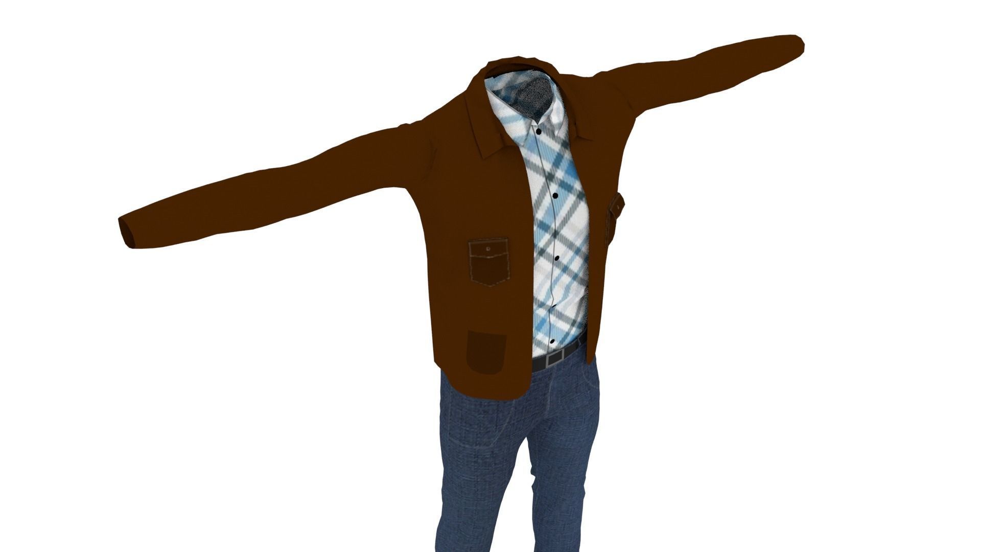 Clothing Low-poly 3D model_4