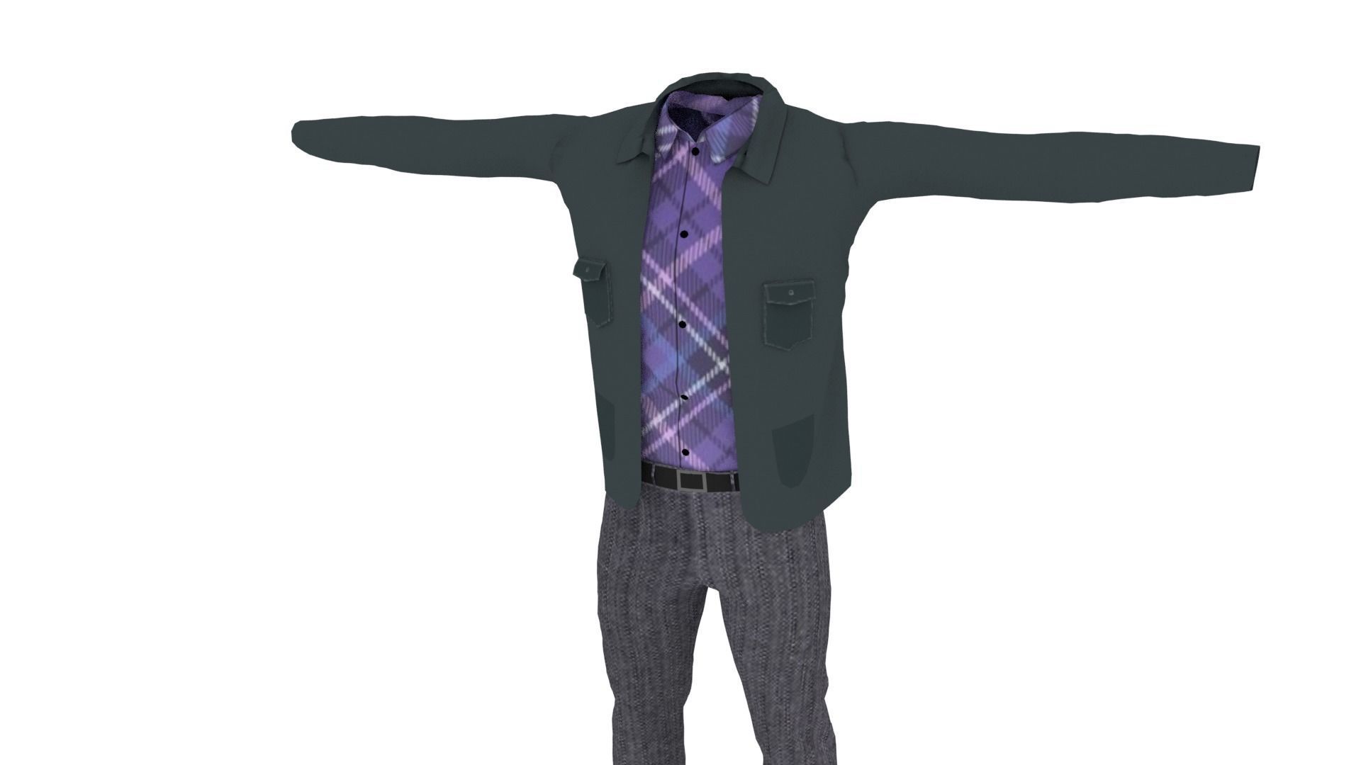 Clothing Low-poly 3D model_2