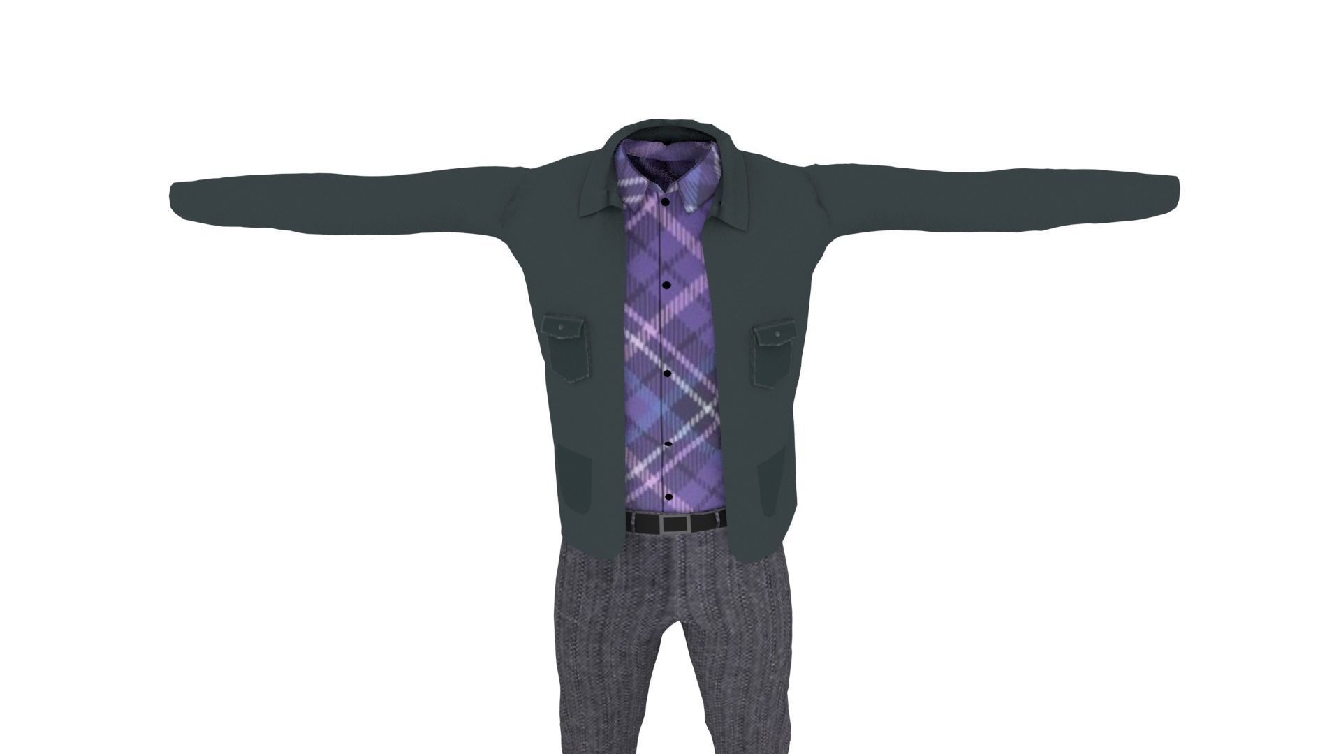 Clothing Low-poly 3D model_5