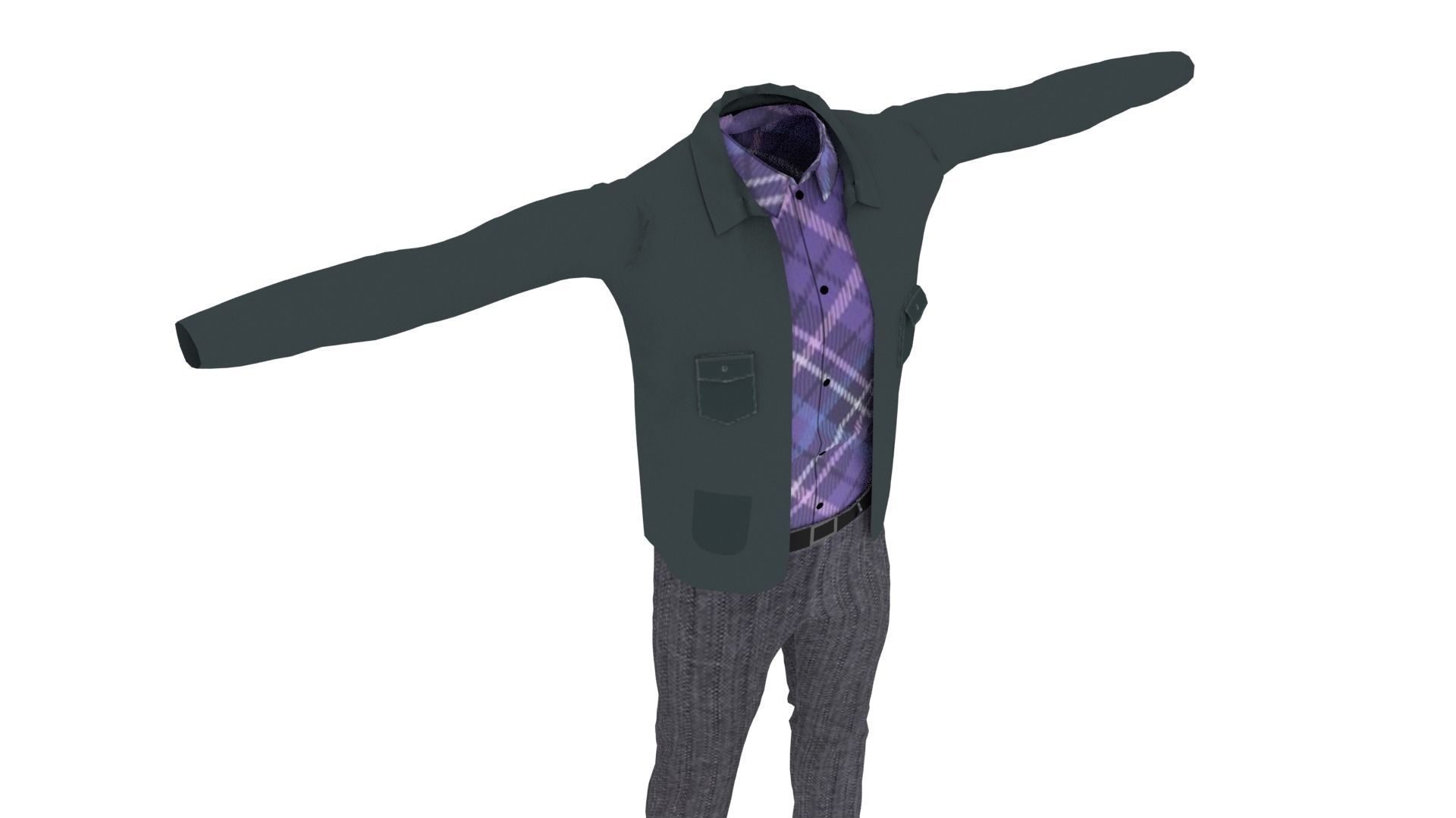 Clothing Low-poly 3D model_4