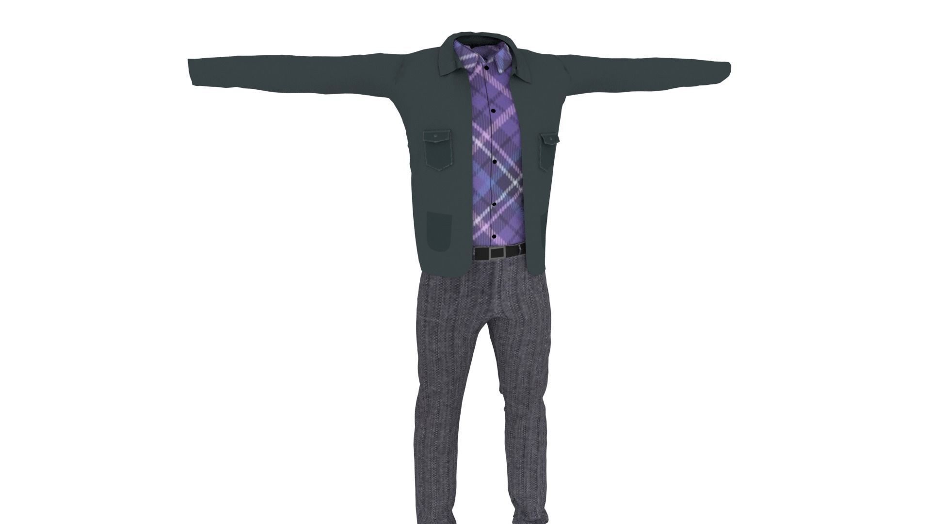 Clothing Low-poly 3D model_1