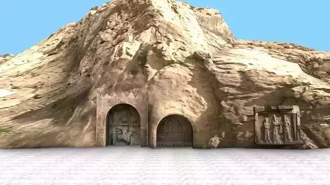 Taq-e Bostan 3d model Low-poly 3D model