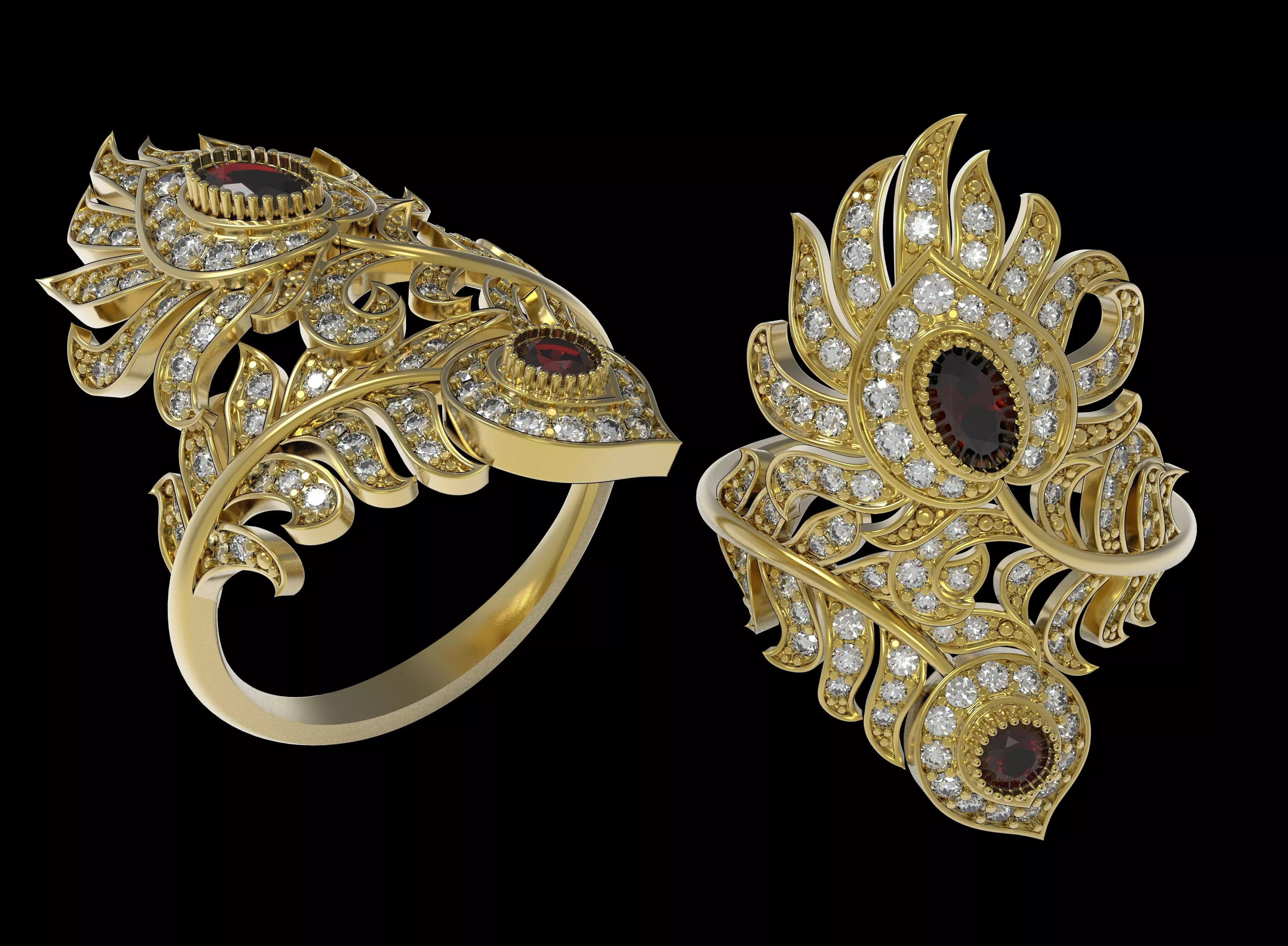 the firebird ring 3D print model