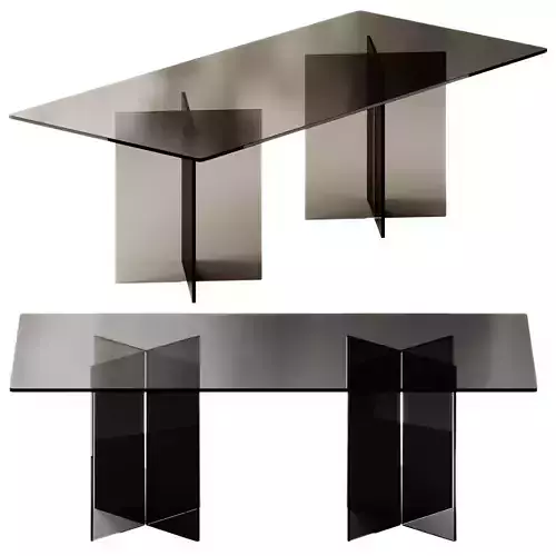 EXENZA Rectangular tempered glass table by ATELIER