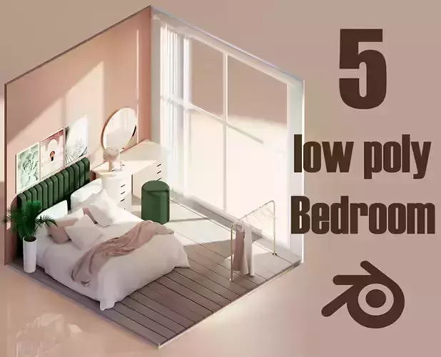 5 Lowpoly Bedroom VOL 02