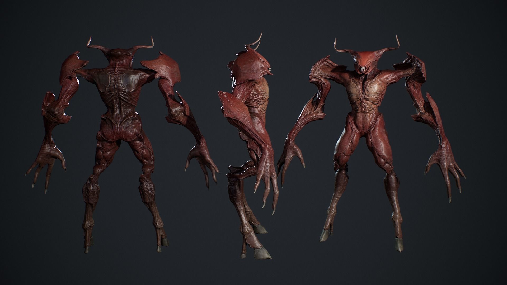 Faceless Demon 3 Low-poly 3D model_9