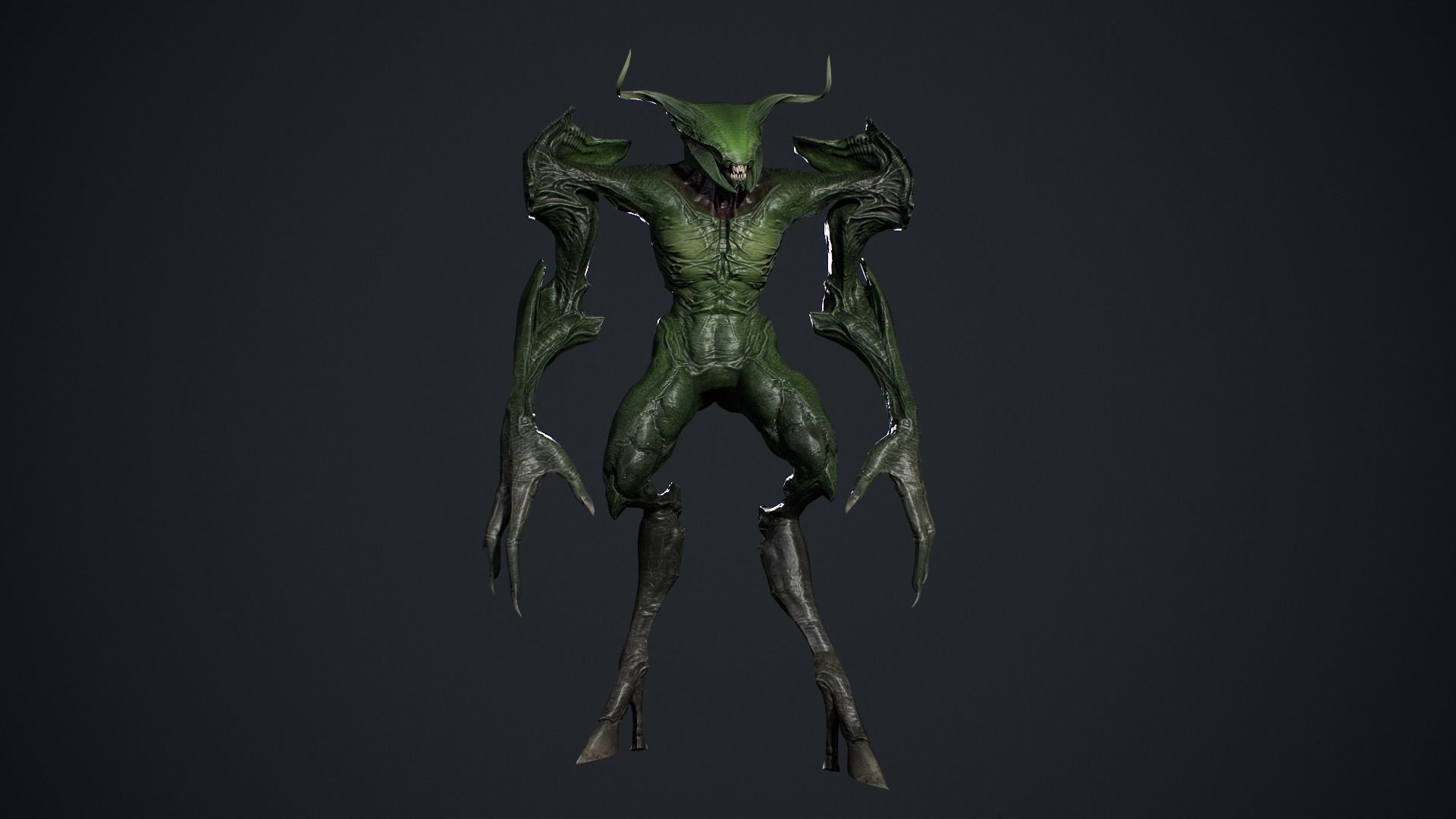 Faceless Demon 3 Low-poly 3D model_13