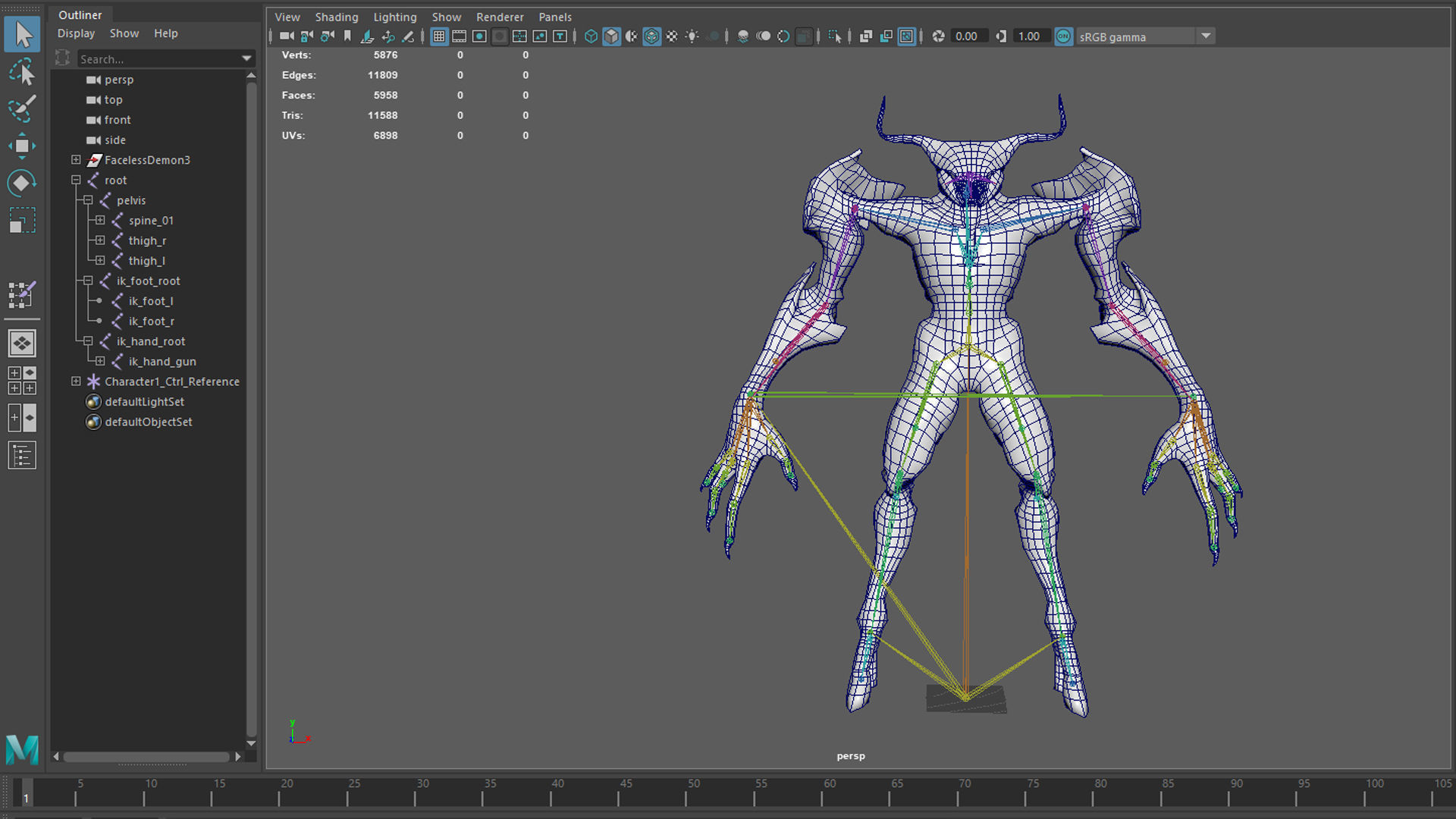 Faceless Demon 3 Low-poly 3D model_29