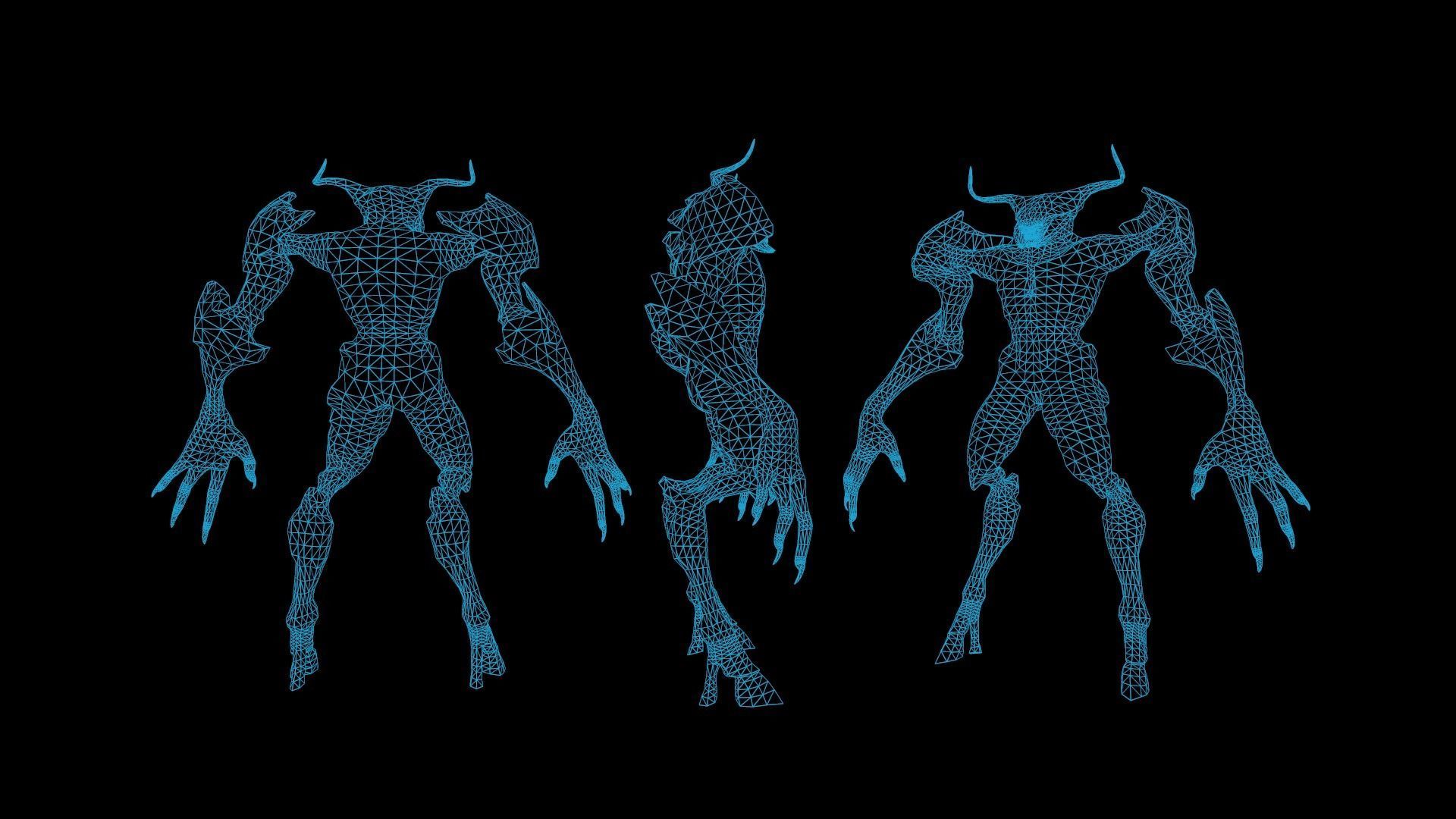 Faceless Demon 3 Low-poly 3D model_10