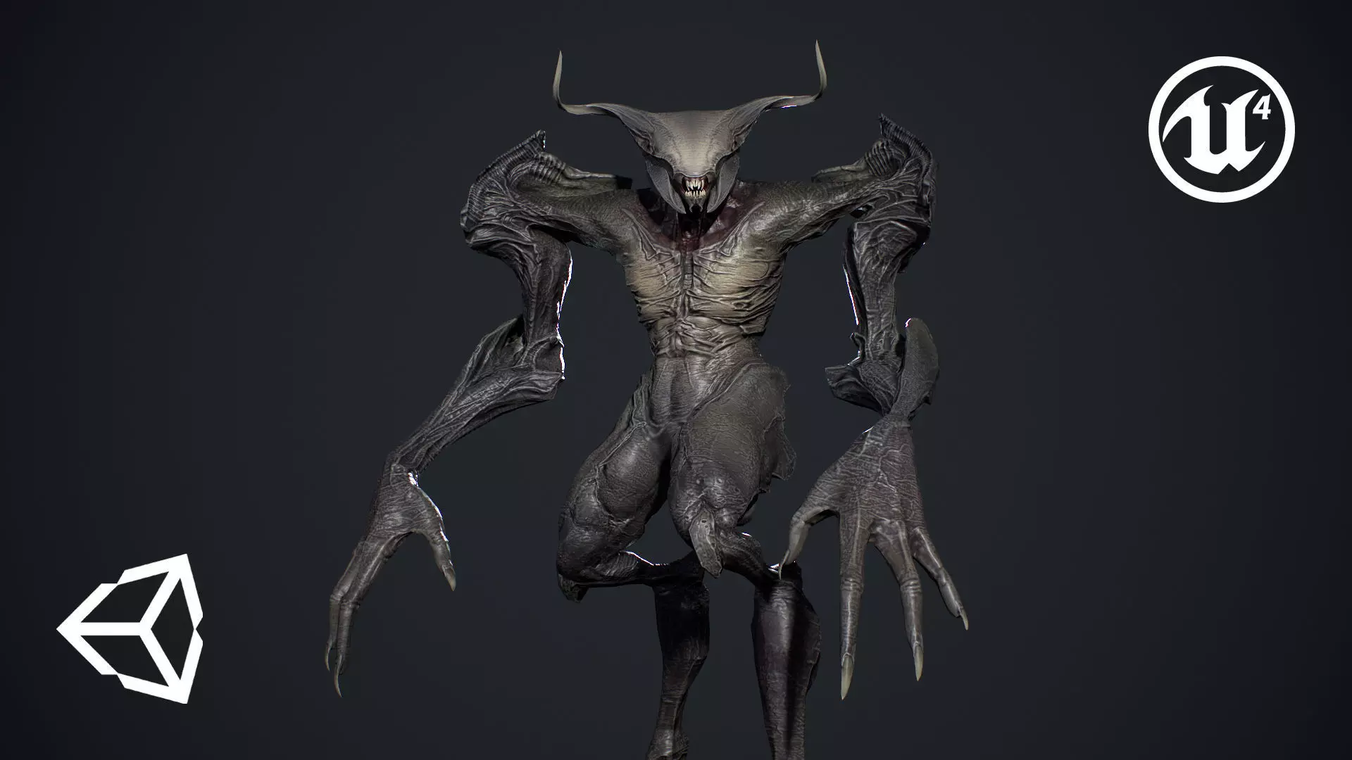 Faceless Demon 3 Low-poly 3D model_0