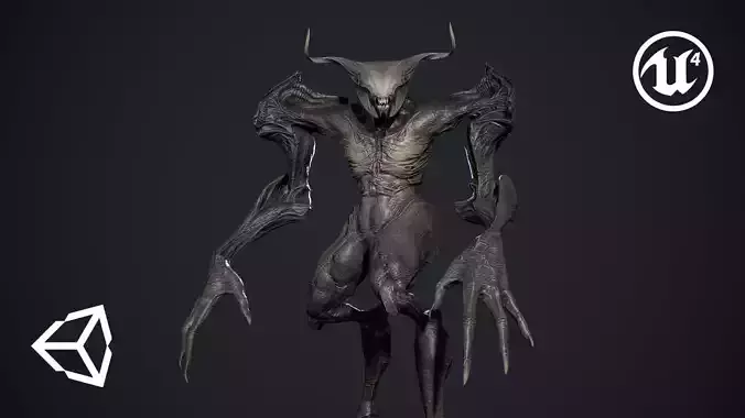 Faceless Demon 3 Low-poly 3D model