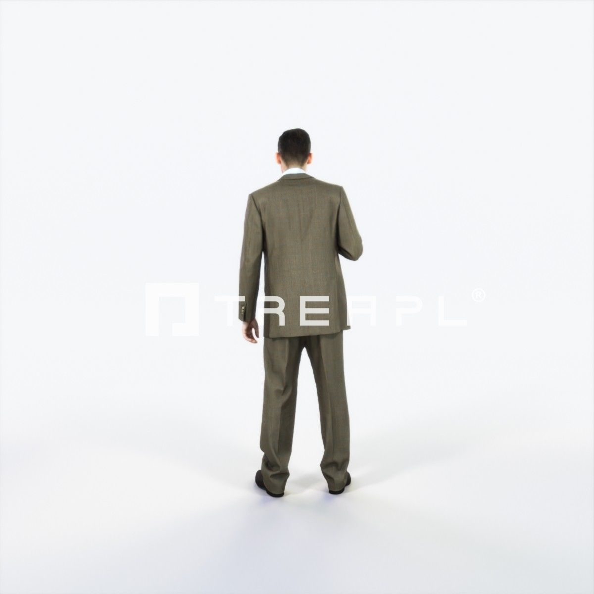 Posture 02L Champagne Glass Elegant BusinessMan Low-poly 3D model_4