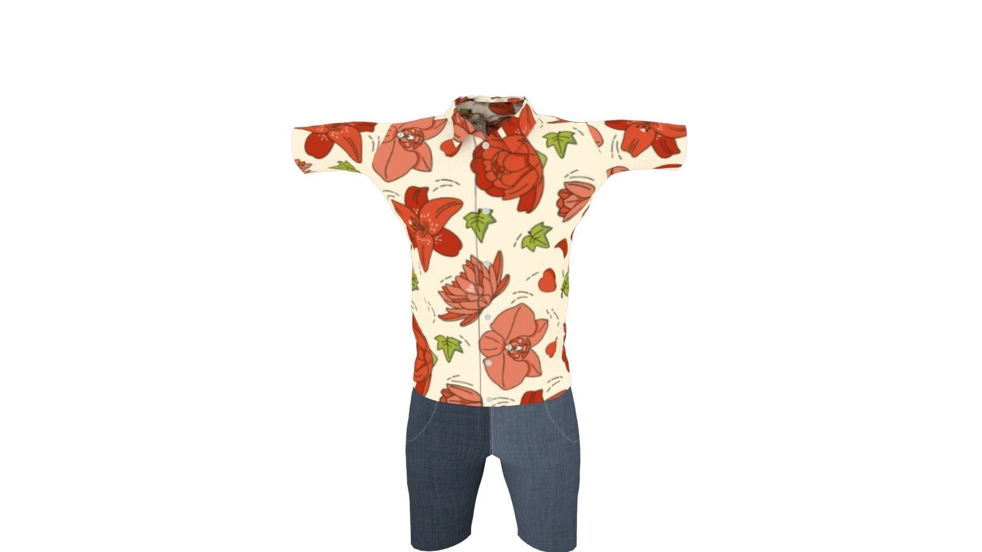 Outfit Low-poly 3D model_5