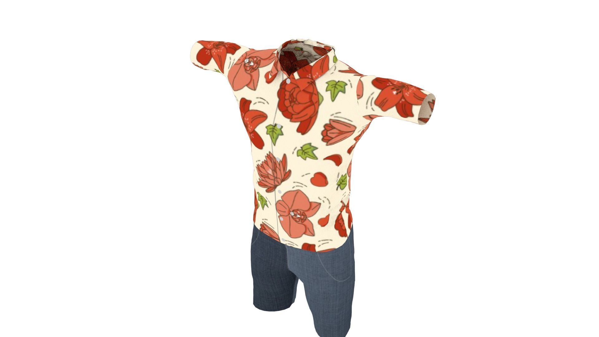 Outfit Low-poly 3D model_3