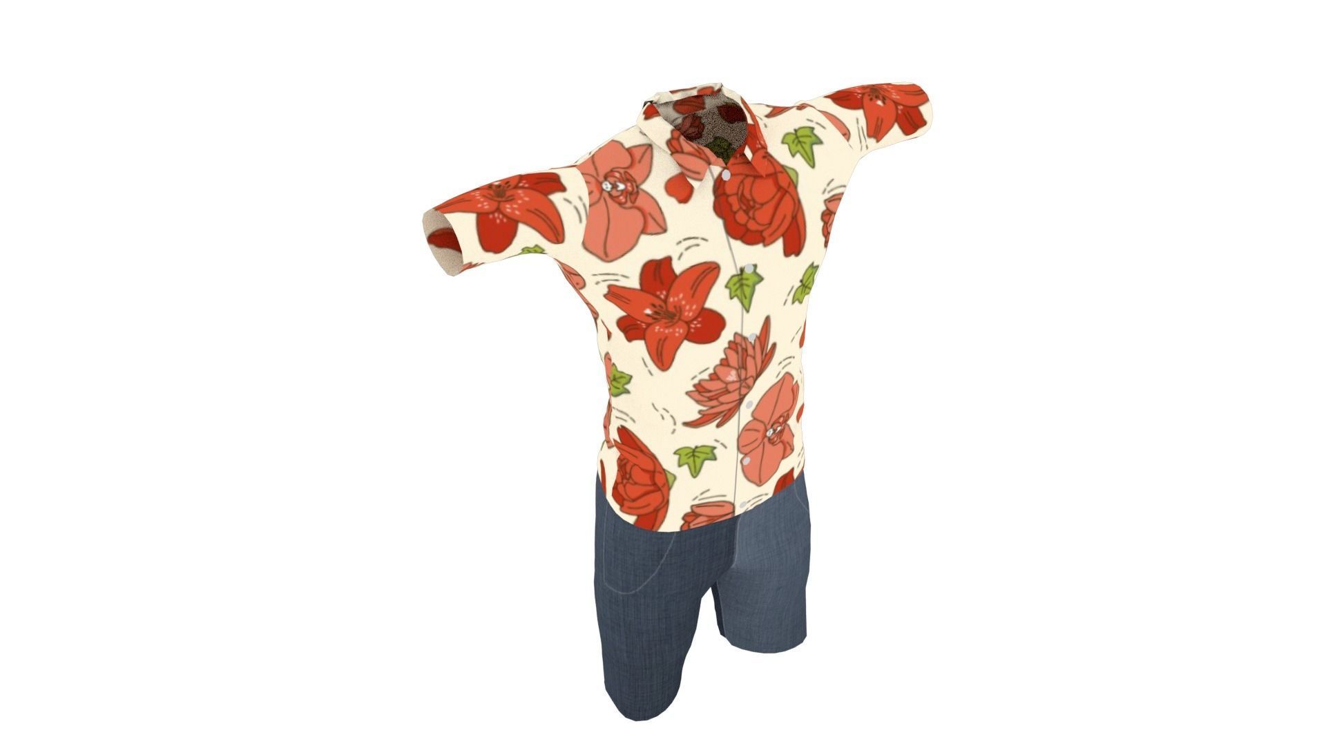 Outfit Low-poly 3D model_4