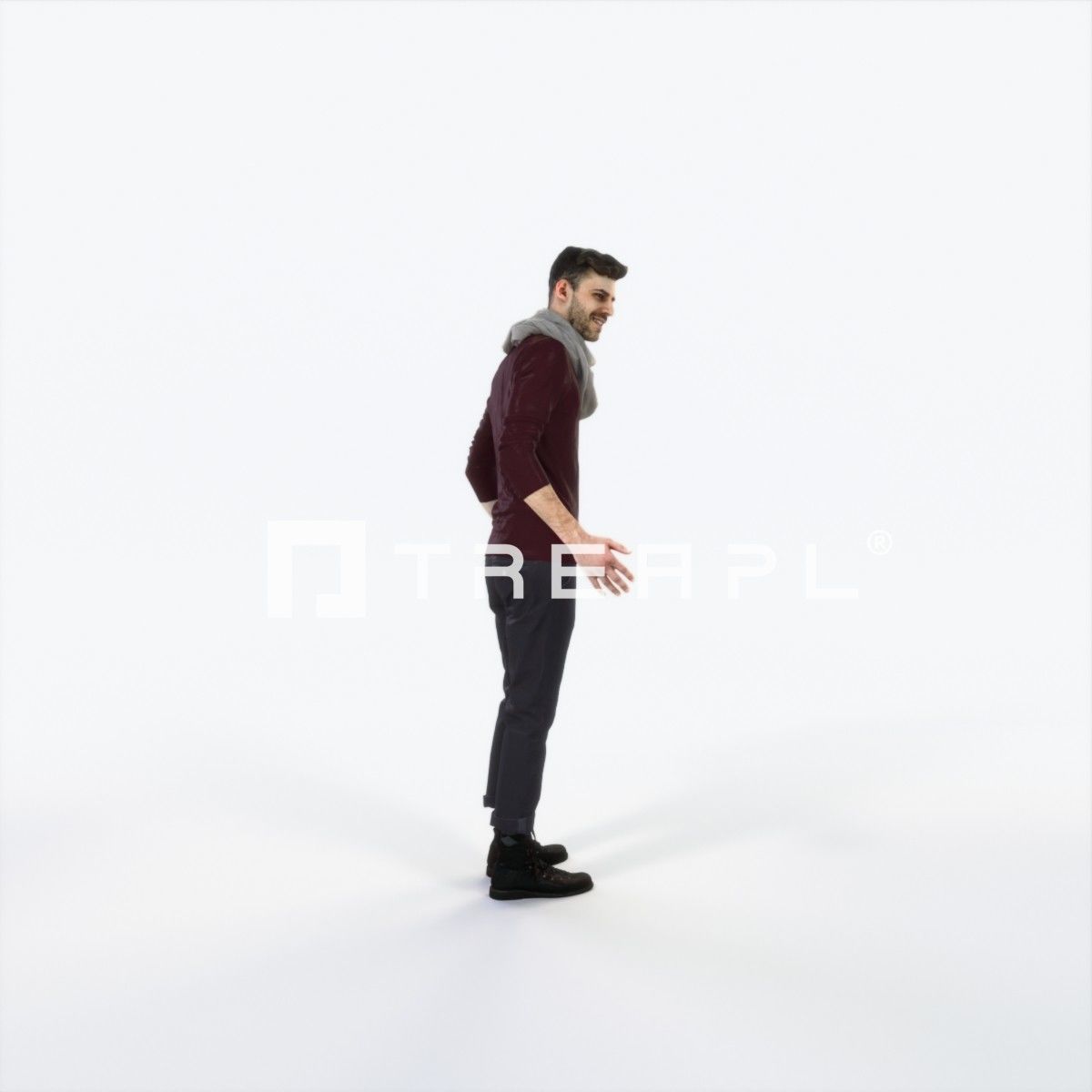 Posture 03L Couple Casual Man Low-poly 3D model_2
