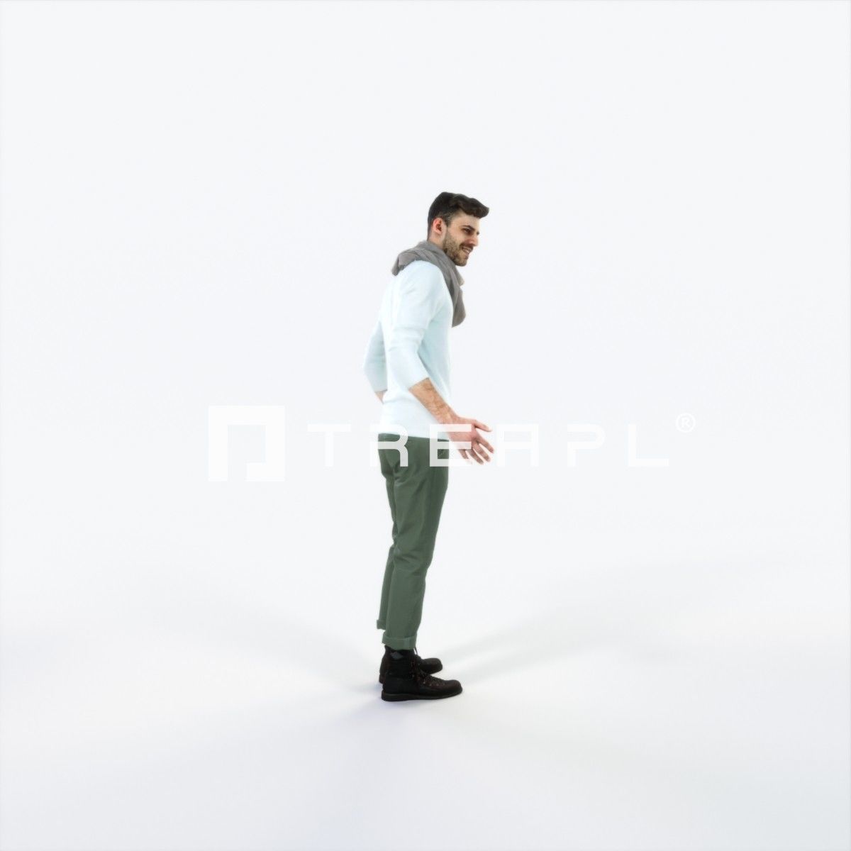 Posture 03K Couple Casual Man Low-poly 3D model_2