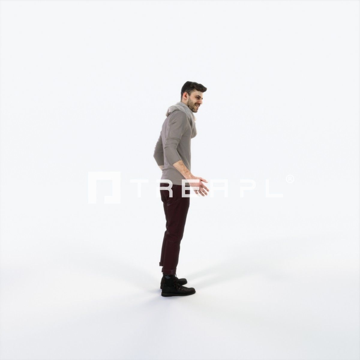 Posture 03J Couple Casual Man Low-poly 3D model_2