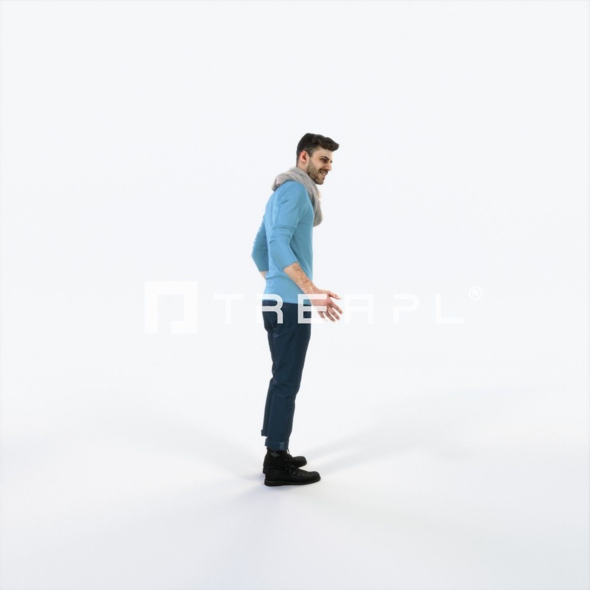 Posture 03I Couple Casual Man Low-poly 3D model_2