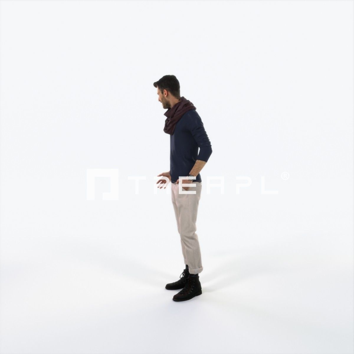 Posture 03G Couple Casual Man Low-poly 3D model_5