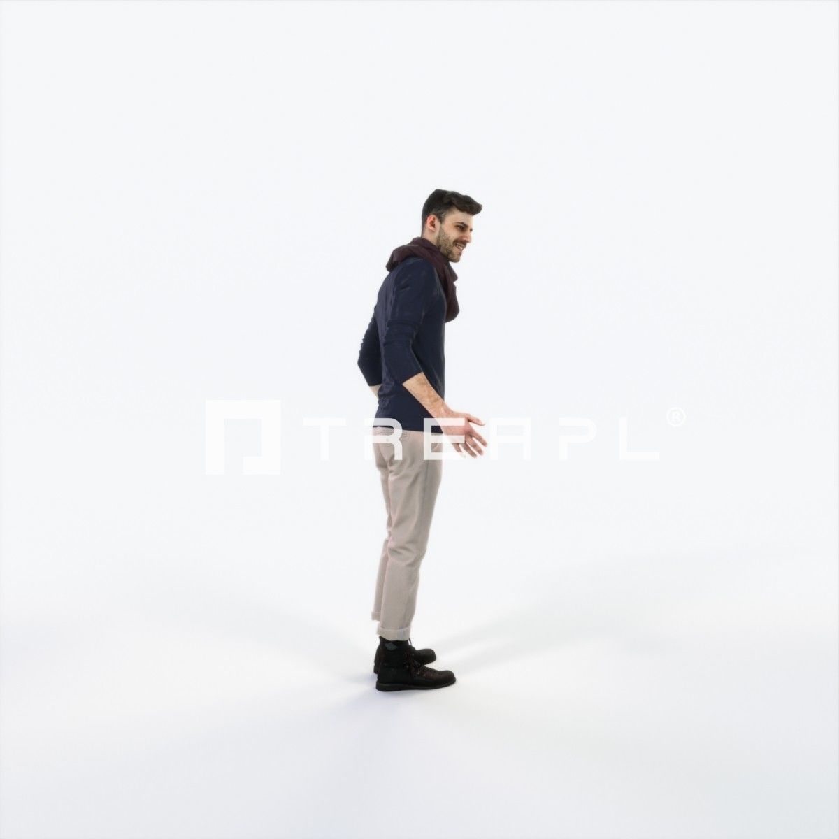 Posture 03G Couple Casual Man Low-poly 3D model_2