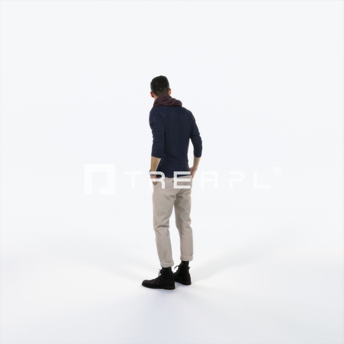 Posture 03G Couple Casual Man Low-poly 3D model_4