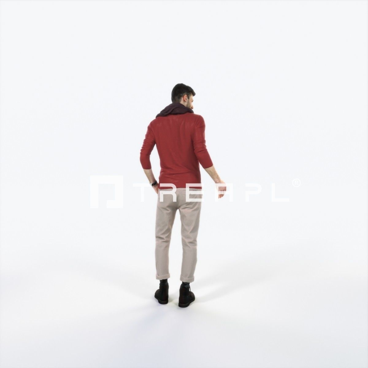 Posture 03F Couple Casual Man Low-poly 3D model_3