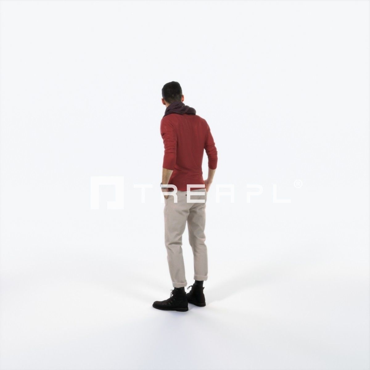 Posture 03F Couple Casual Man Low-poly 3D model_4