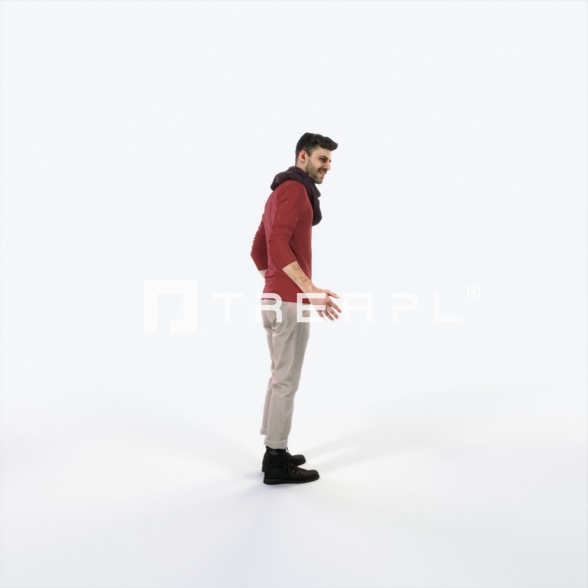 Posture 03F Couple Casual Man Low-poly 3D model_2