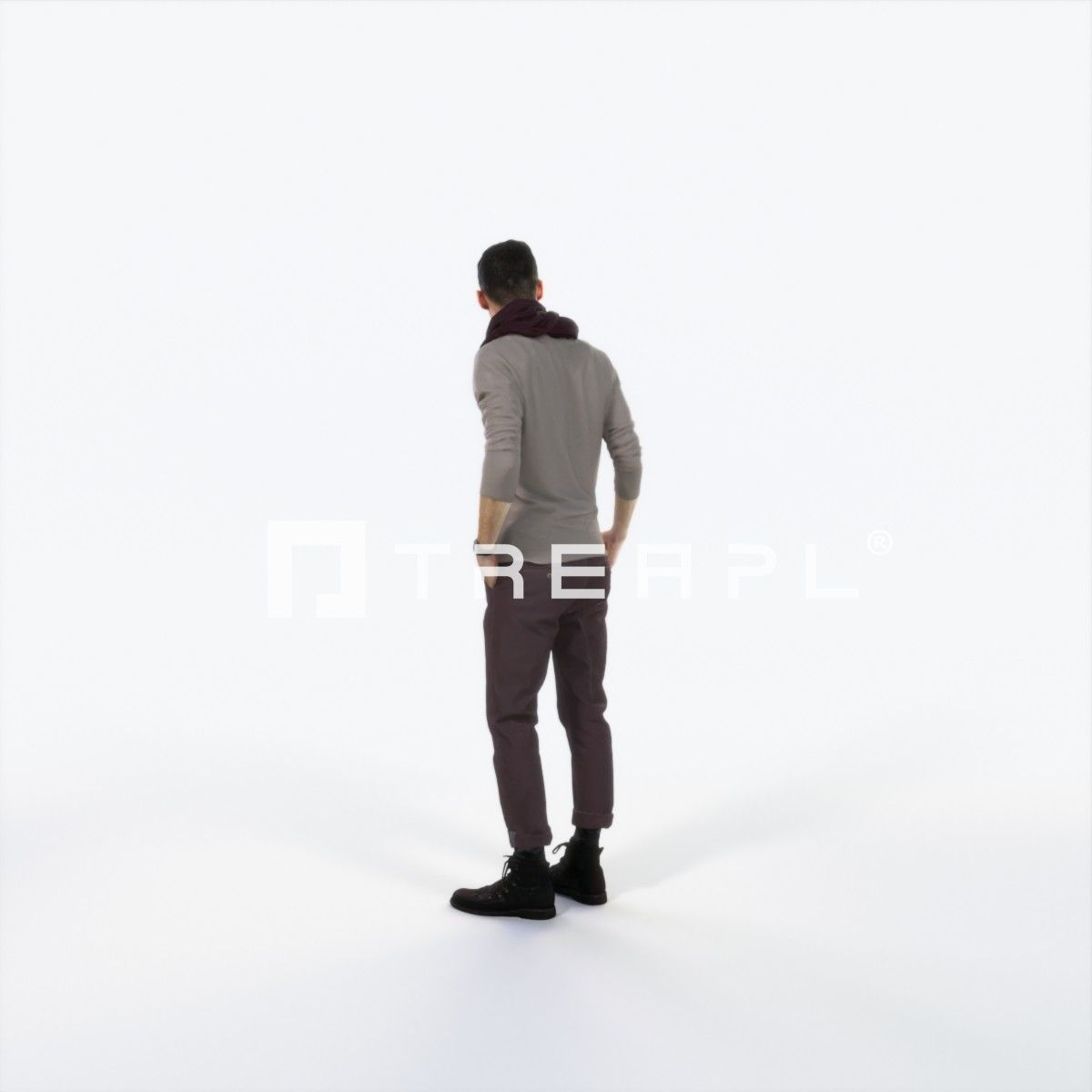 Posture 03E Couple Casual Man Low-poly 3D model_4