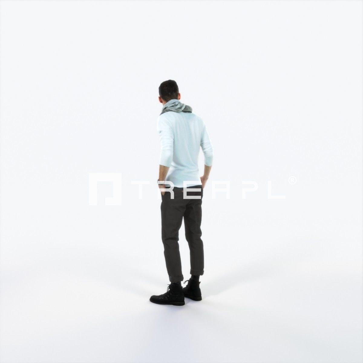 Posture 03C Couple Casual Man Low-poly 3D model_4