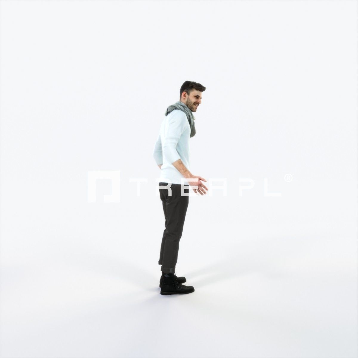 Posture 03C Couple Casual Man Low-poly 3D model_2