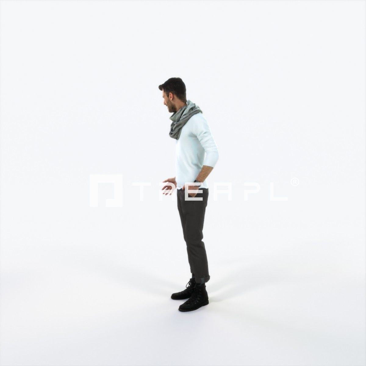 Posture 03C Couple Casual Man Low-poly 3D model_5