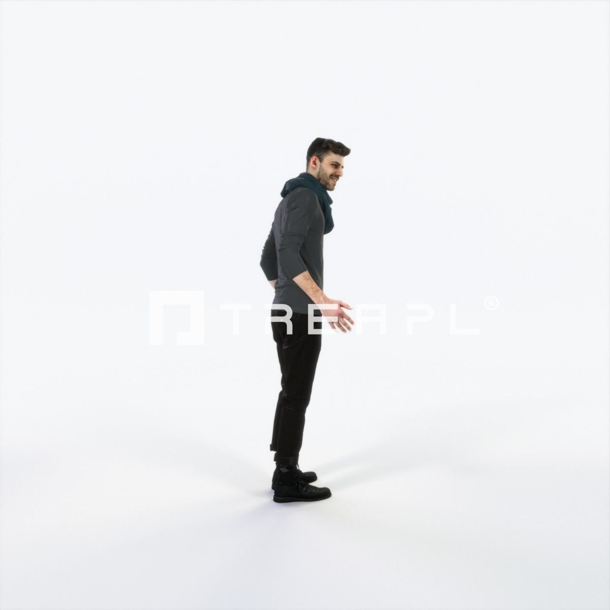 Posture 03B Couple Casual Man Low-poly 3D model_2