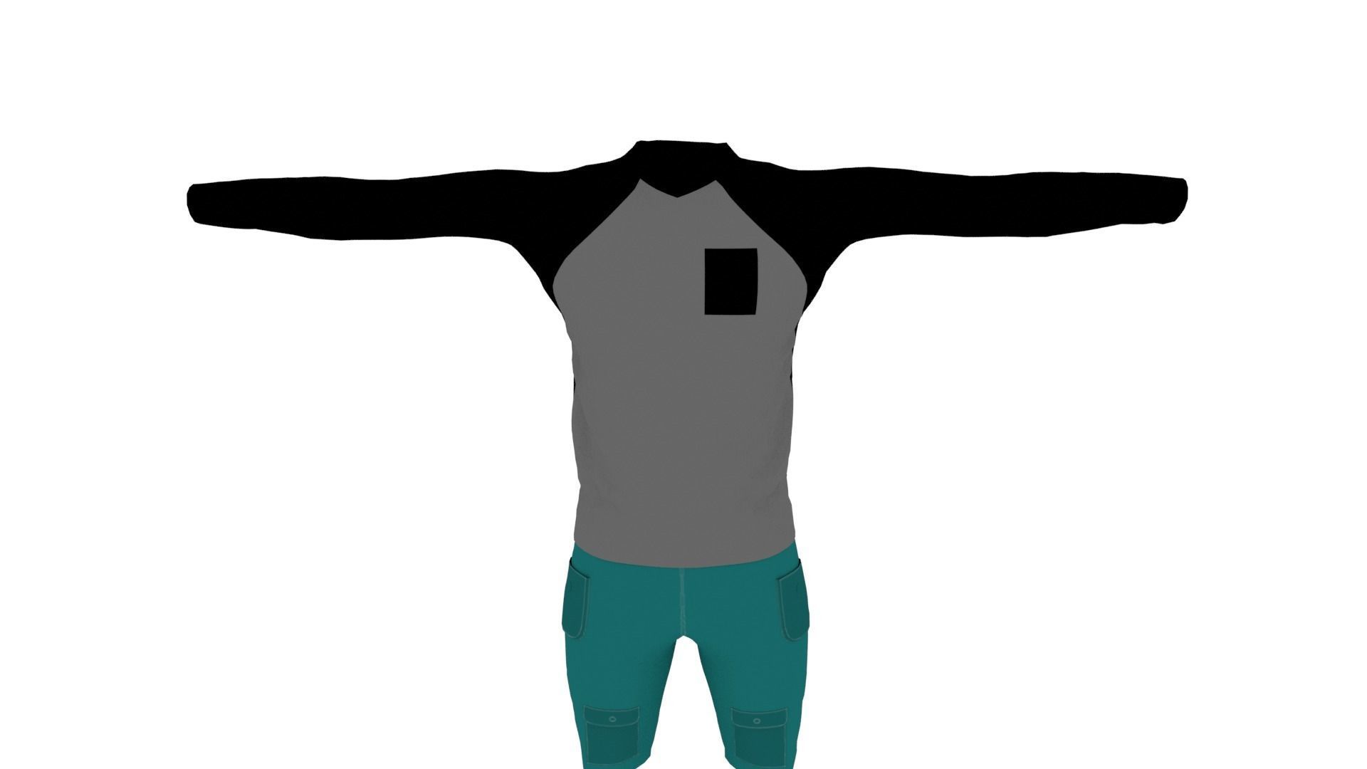Outfit Low-poly 3D model_5