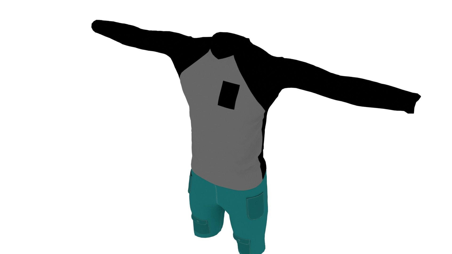 Outfit Low-poly 3D model_3