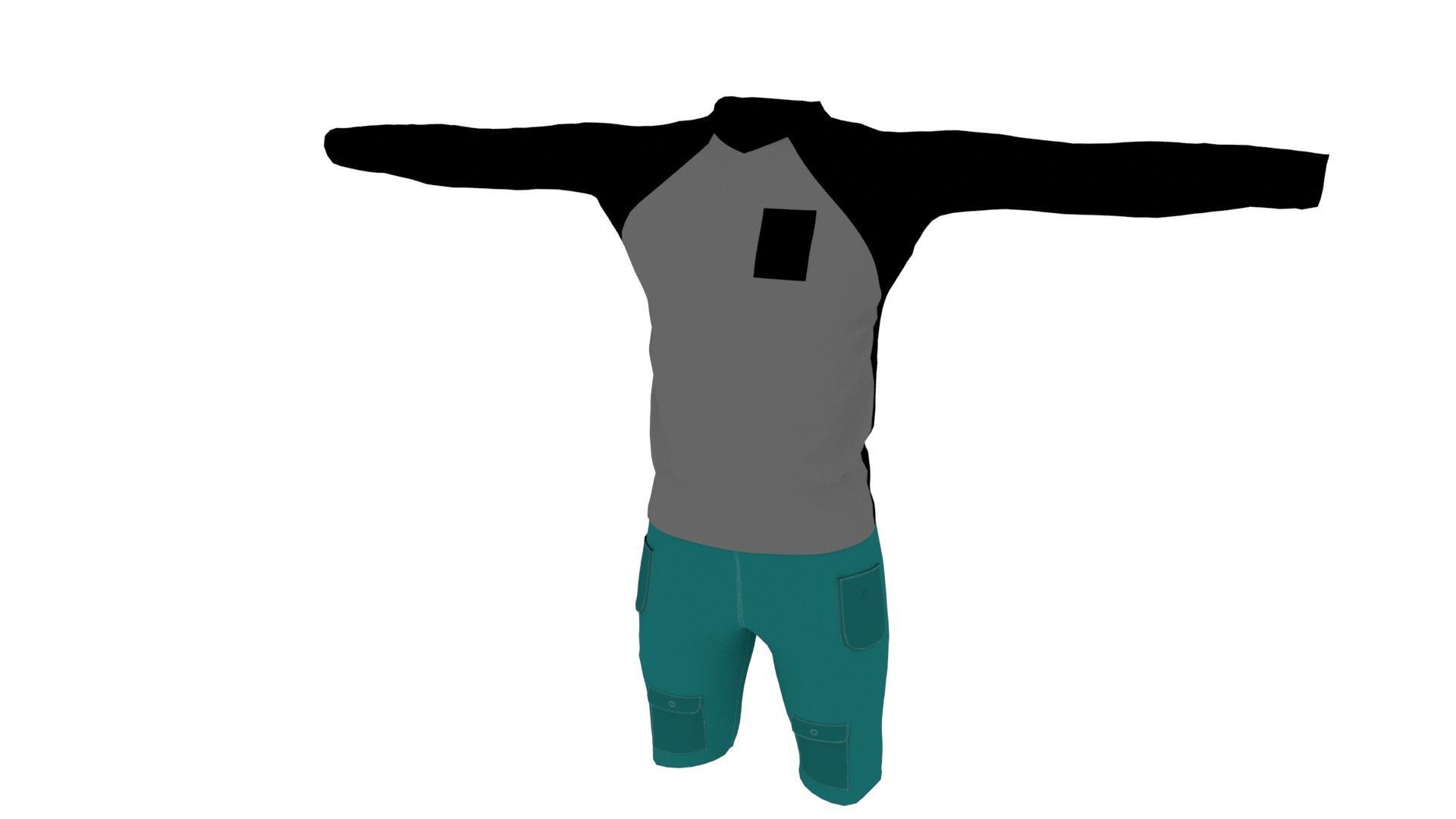 Outfit Low-poly 3D model_2
