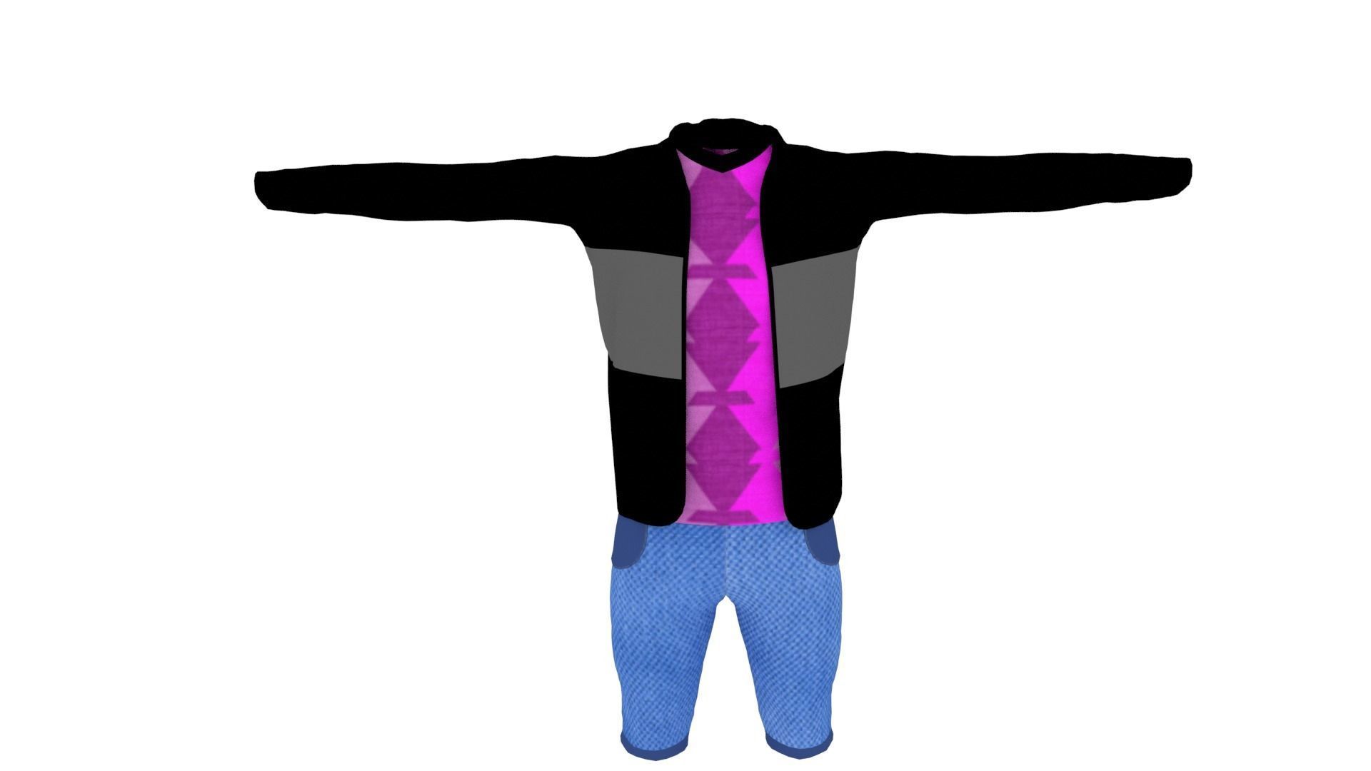 Man Clothing  Low-poly 3D model_2