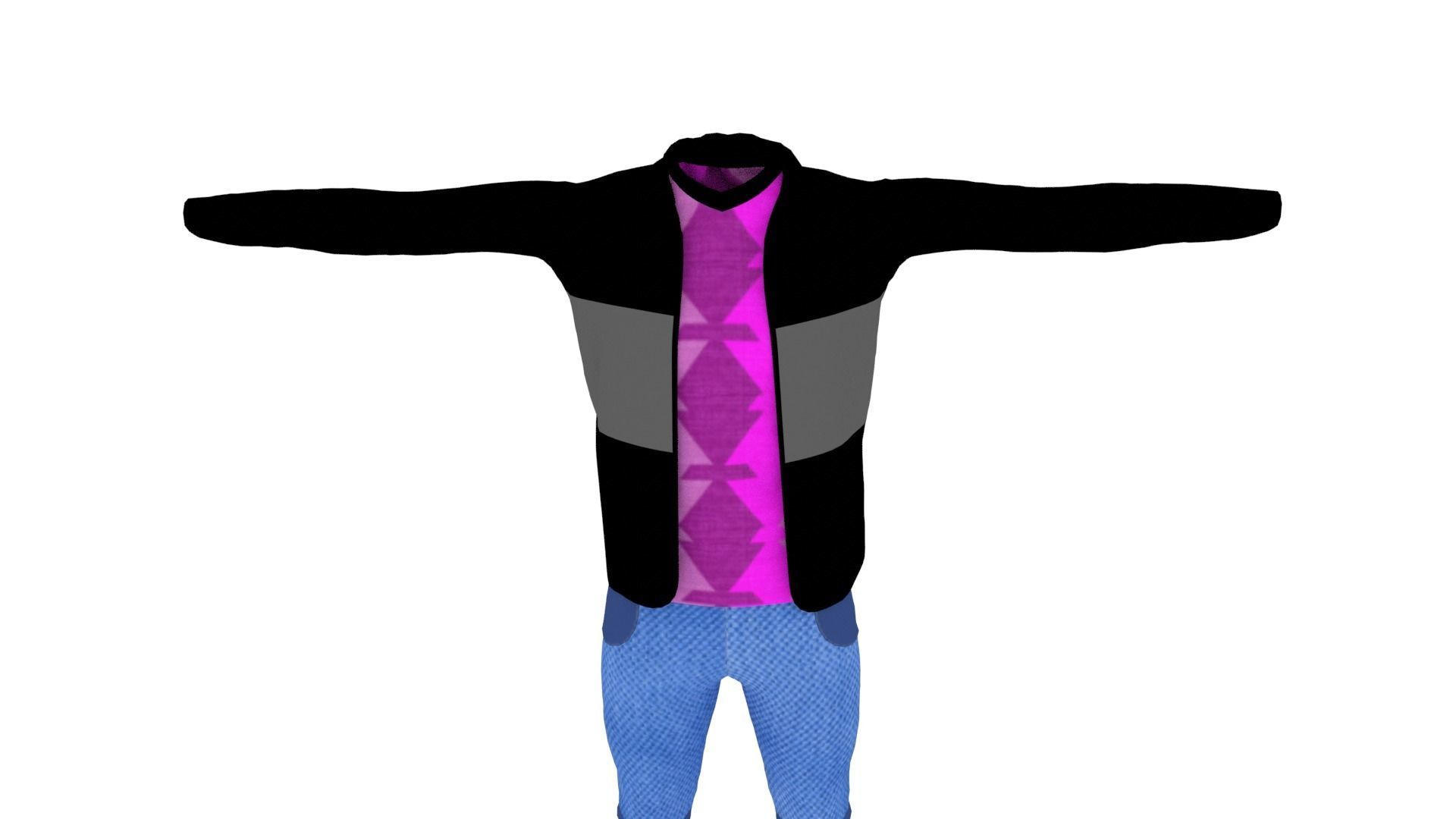 Man Clothing  Low-poly 3D model_5