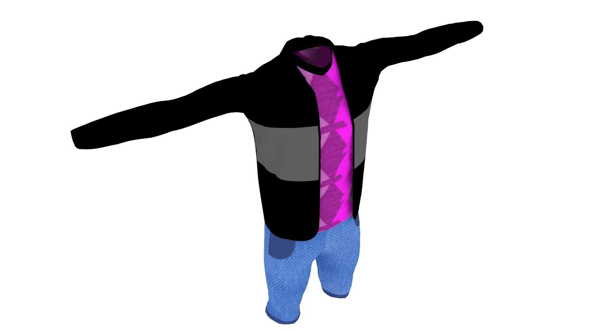 Man Clothing  Low-poly 3D model_4