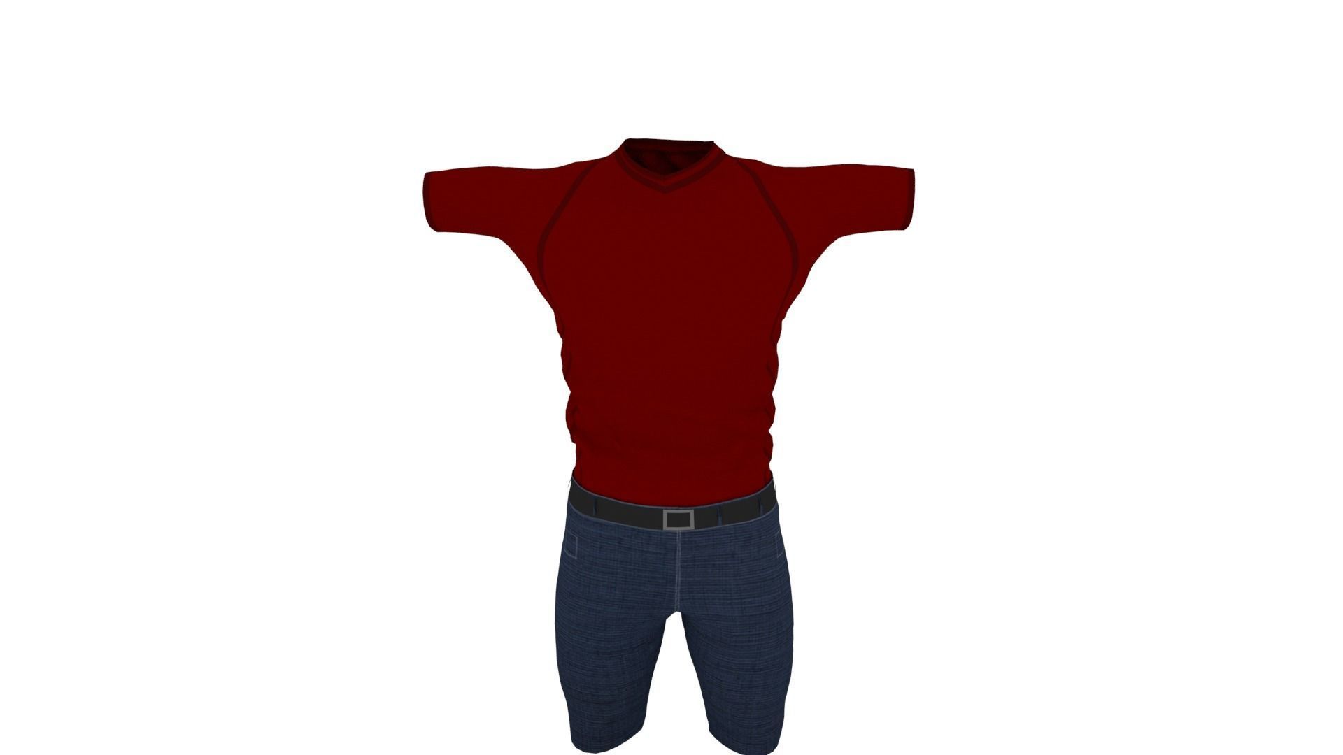 Man Clothing  Low-poly 3D model_5