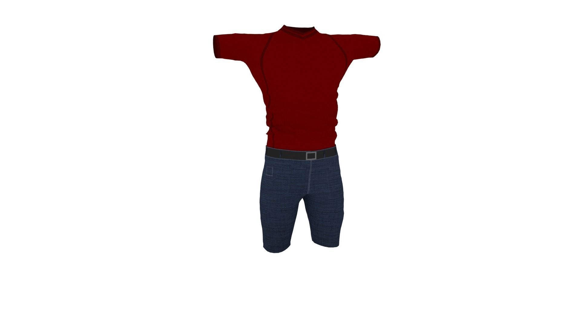 Man Clothing  Low-poly 3D model_1