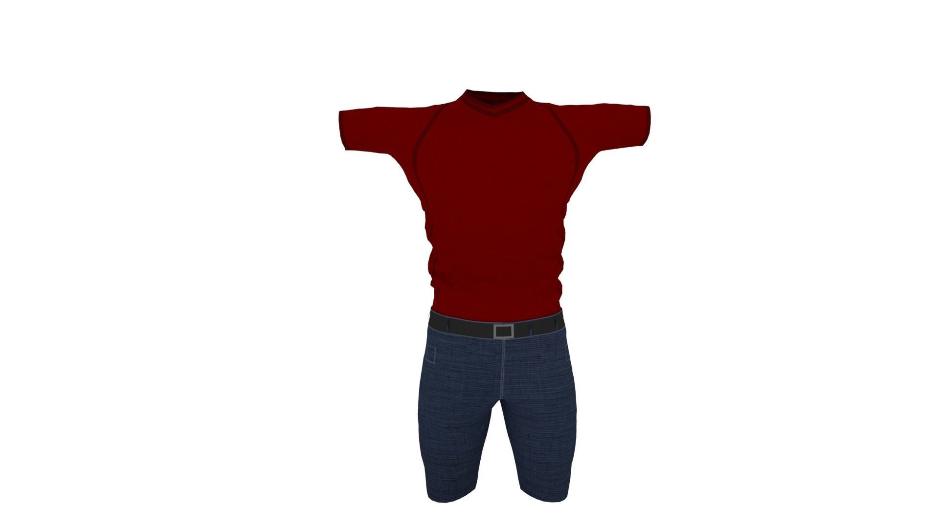 Man Clothing  Low-poly 3D model_2