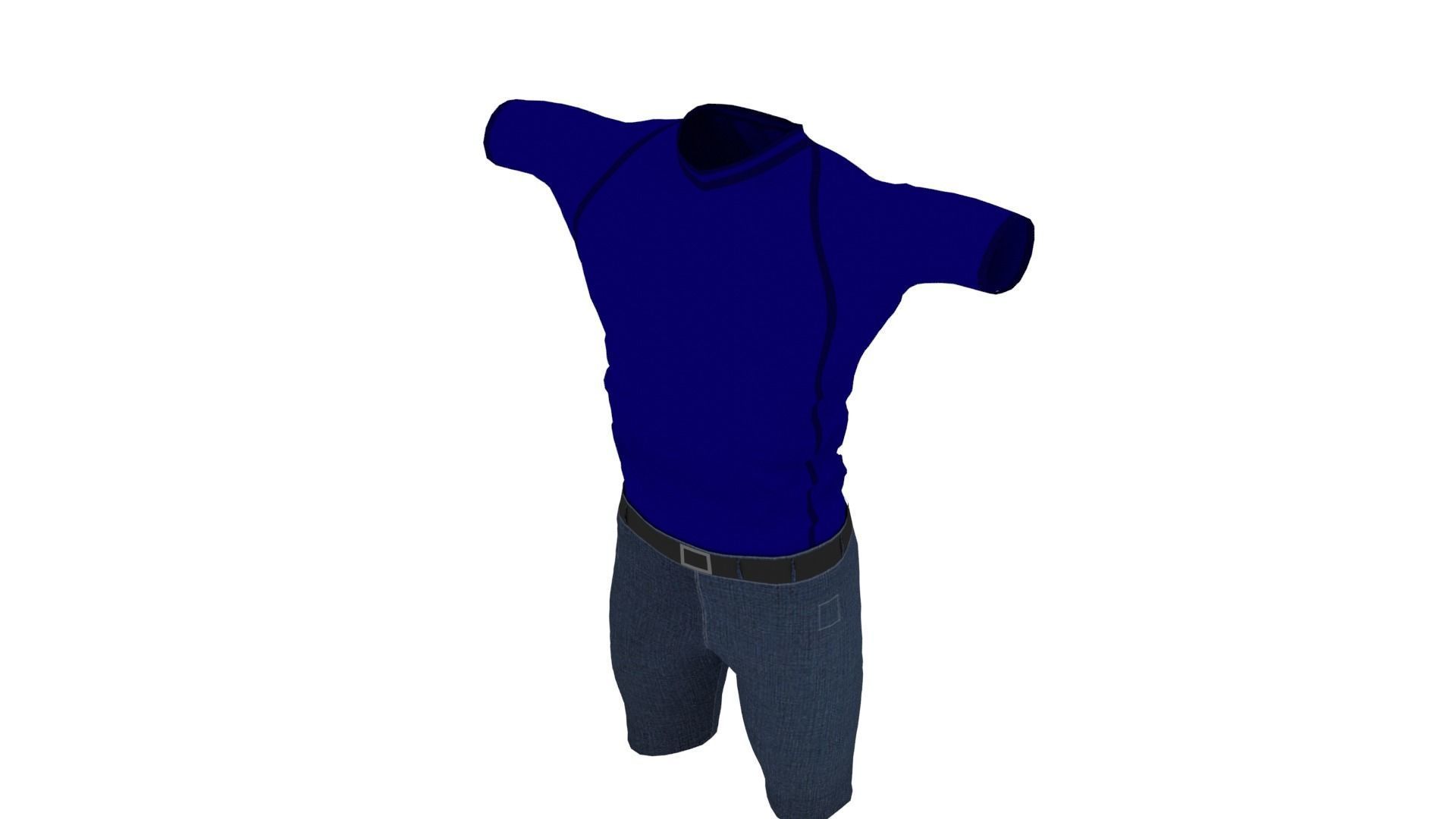Man Clothing  Low-poly 3D model_3